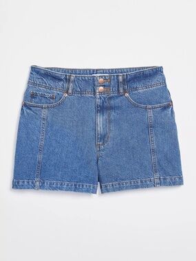 LOFT Mid-Rise Blue Denim Shorts